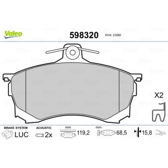 Jeu de 4 plaquettes de frein avant VALEO OEM MR407944