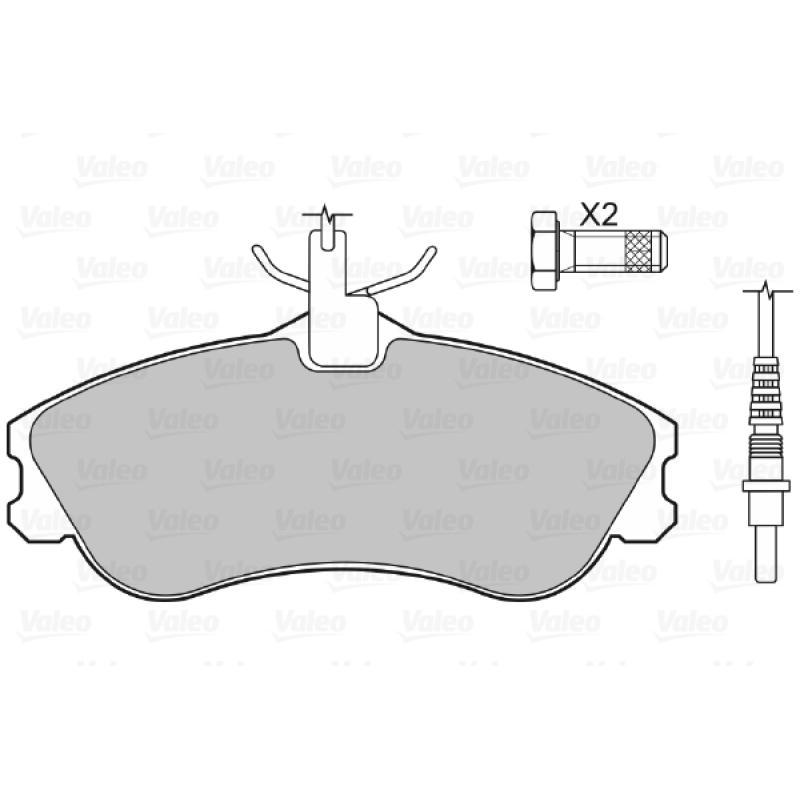 Jeu de 4 plaquettes de frein avant VALEO 598398 - Visuel 1
