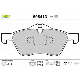 Jeu de 4 plaquettes de frein avant VALEO OEM 34112167233