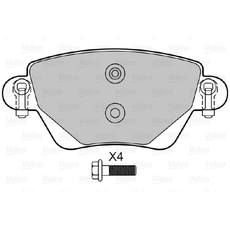 Jeu de 4 plaquettes de frein arrière VALEO 598434 - Visuel 1
