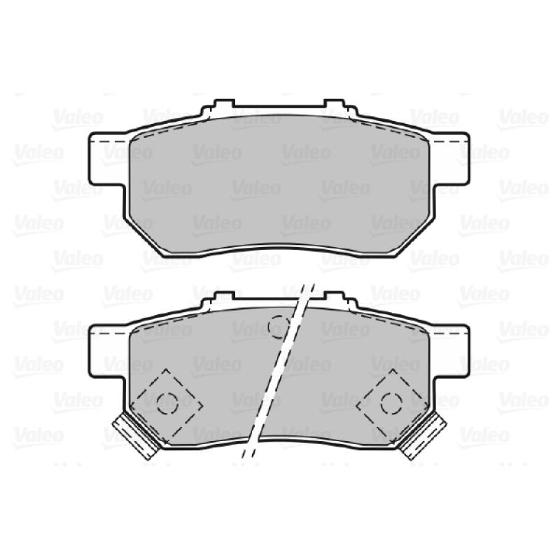 Jeu de 4 plaquettes de frein arrière VALEO 598437 - Visuel 1