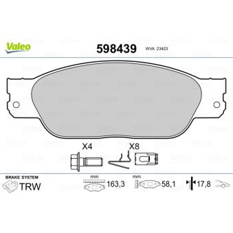 Jeu de 4 plaquettes de frein avant VALEO OEM 6W4Z2001BA