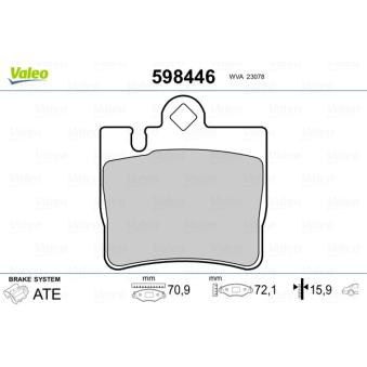 Jeu de 4 plaquettes de frein arrière VALEO OEM A0034201920