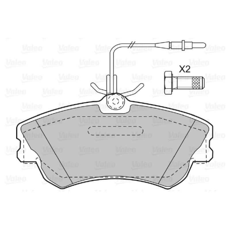 Jeu de 4 plaquettes de frein avant VALEO 598470 - Visuel 1