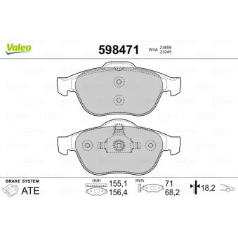 Jeu de 4 plaquettes de frein avant VALEO OEM 7701209809