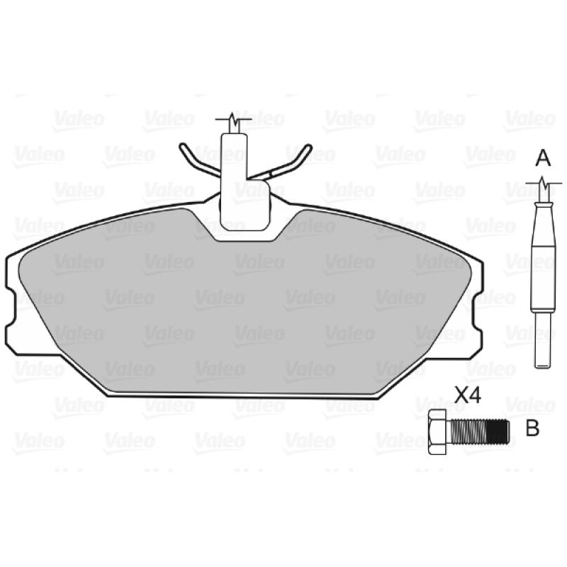 Jeu de 4 plaquettes de frein avant VALEO 598473 - Visuel 1