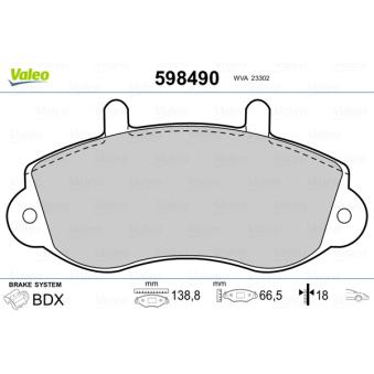 Jeu de 4 plaquettes de frein avant VALEO OEM 4404777