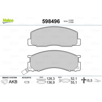 Jeu de 4 plaquettes de frein avant VALEO OEM 0446528040