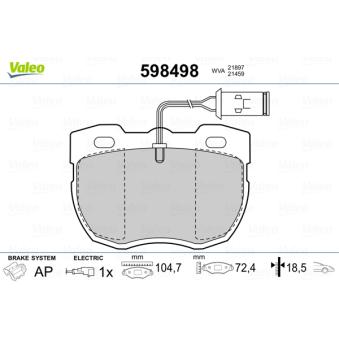 Jeu de 4 plaquettes de frein avant VALEO OEM RTC6781