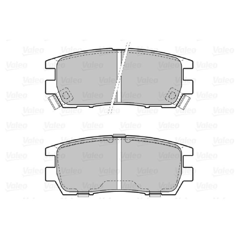 Jeu de 4 plaquettes de frein arrière VALEO 598519 - Visuel 1