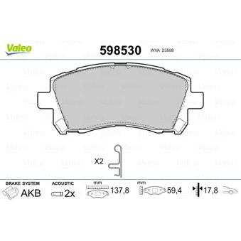 Jeu de 4 plaquettes de frein avant VALEO OEM MN116286