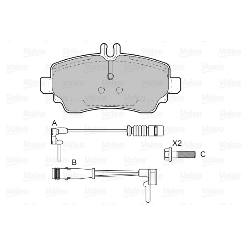 Jeu de 4 plaquettes de frein avant VALEO 598549 - Visuel 1