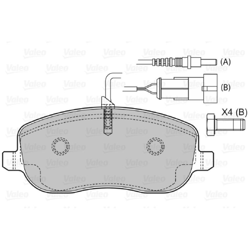 Jeu de 4 plaquettes de frein avant VALEO 598553 - Visuel 1