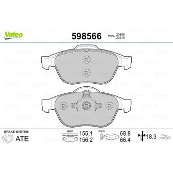 Jeu de 4 plaquettes de frein avant VALEO OEM 7701209808