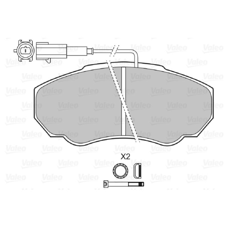 Jeu de 4 plaquettes de frein avant VALEO 598568 - Visuel 1