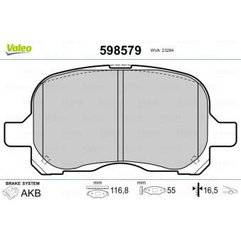 Jeu de 4 plaquettes de frein avant VALEO OEM 0446512240