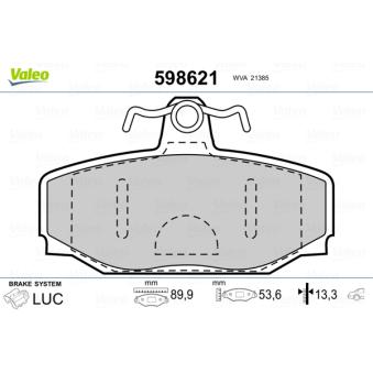 Jeu de 4 plaquettes de frein arrière VALEO OEM 270923