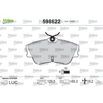 Jeu de 4 plaquettes de frein avant VALEO OEM 701698151J