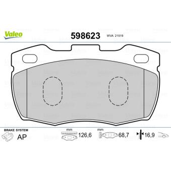 Jeu de 4 plaquettes de frein avant VALEO OEM SFP000260