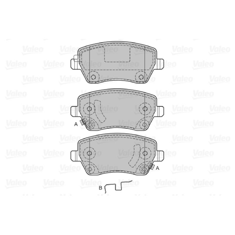 Jeu de 4 plaquettes de frein avant VALEO 598641 - Visuel 1