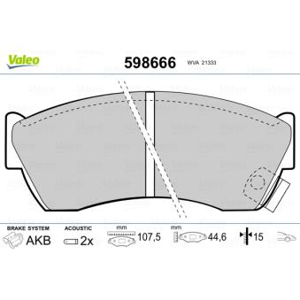 Jeu de 4 plaquettes de frein avant VALEO OEM 5525064B10