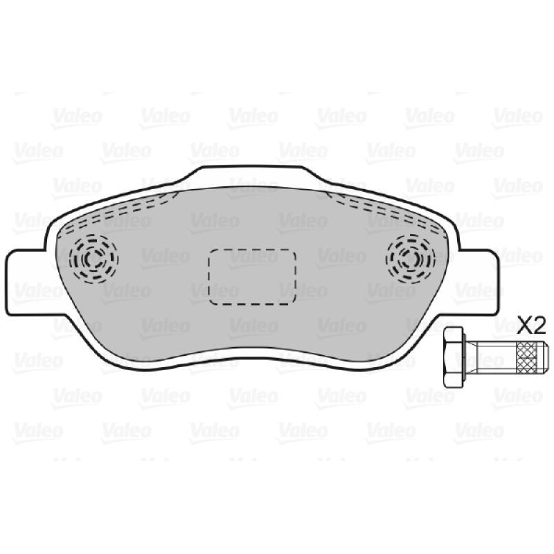 Jeu de 4 plaquettes de frein avant VALEO 598696 - Visuel 1