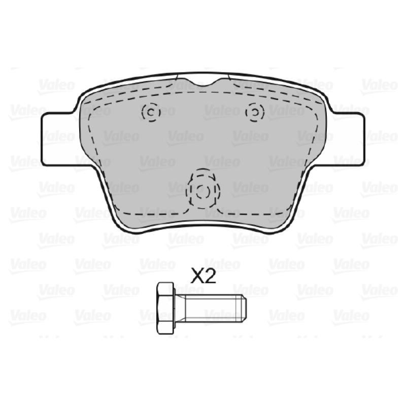 Jeu de 4 plaquettes de frein arrière VALEO 598702 - Visuel 1