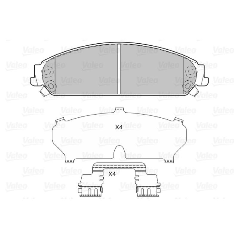 Jeu de 4 plaquettes de frein avant VALEO 598743 - Visuel 1