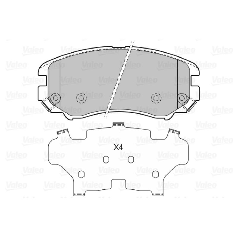 Jeu de 4 plaquettes de frein avant VALEO 598744 - Visuel 1