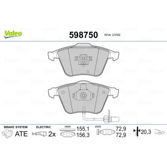 Jeu de 4 plaquettes de frein avant VALEO OEM 4B0698151AC