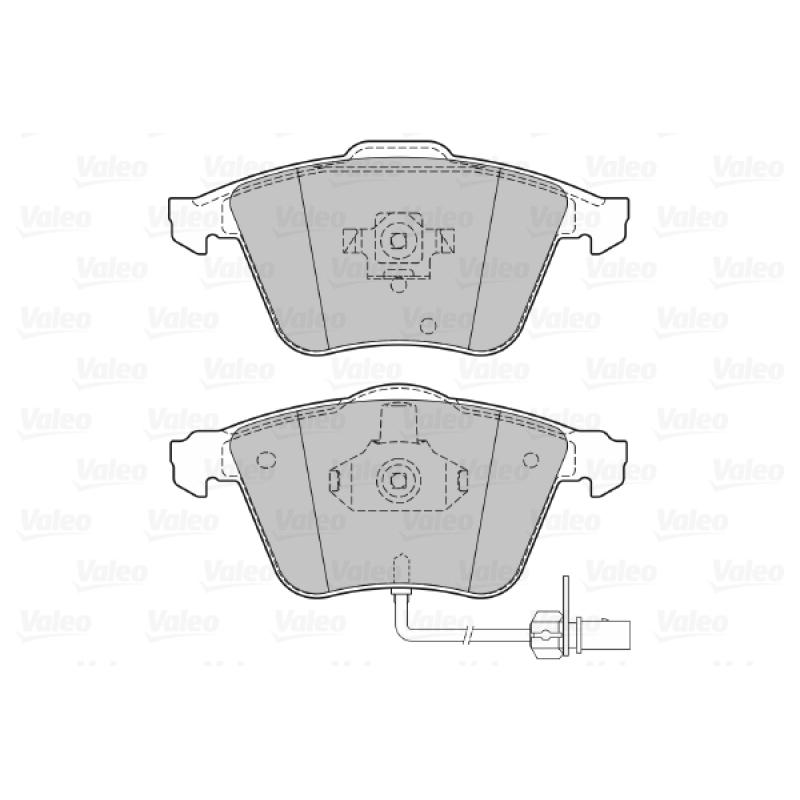Jeu de 4 plaquettes de frein avant VALEO 598750 - Visuel 1