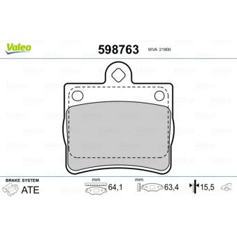 Jeu de 4 plaquettes de frein arrière VALEO OEM 0024205120