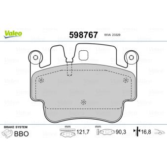 Jeu de 4 plaquettes de frein avant VALEO OEM 99635294902 Jeu de 4 plaquettes de frein avant VALEO OEM 99635294902