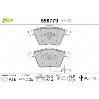 Jeu de 4 plaquettes de frein avant VALEO OEM 8E0698151G