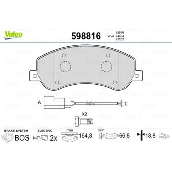 Jeu de 4 plaquettes de frein avant VALEO OEM 1721087
