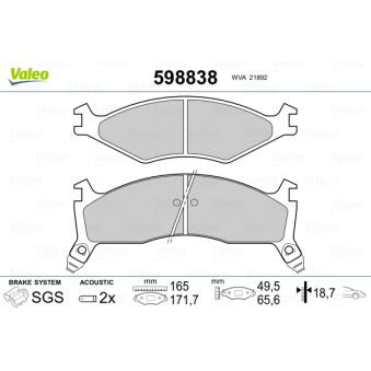 Jeu de 4 plaquettes de frein avant VALEO OEM 0K0113323Z