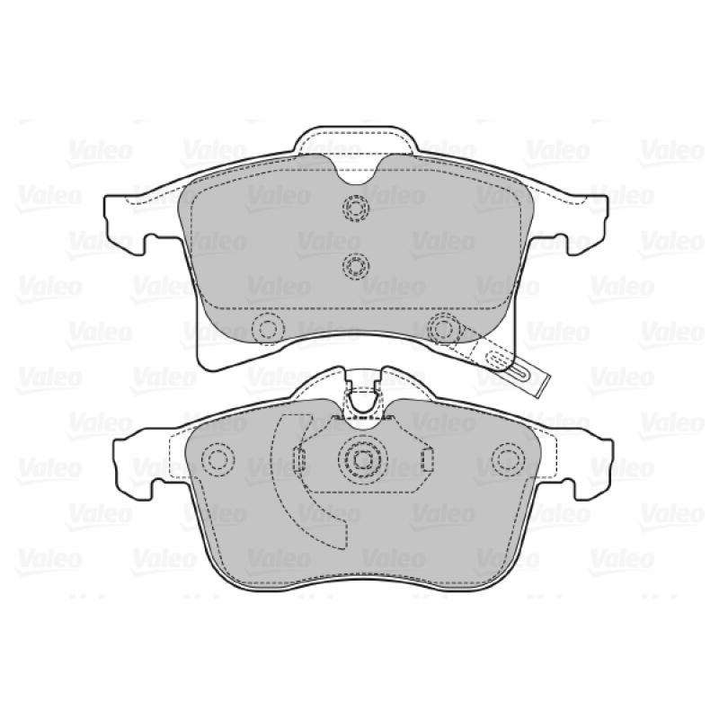 Jeu de 4 plaquettes de frein avant VALEO 598860 - Visuel 1