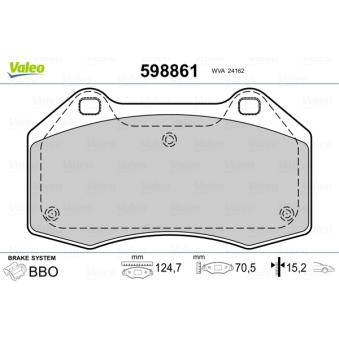 Jeu de 4 plaquettes de frein avant VALEO OEM 7701208218