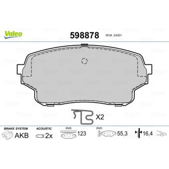 Jeu de 4 plaquettes de frein avant VALEO OEM 5520050J03