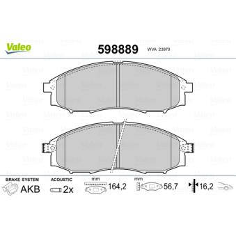 Jeu de 4 plaquettes de frein avant VALEO OEM D1060VK100