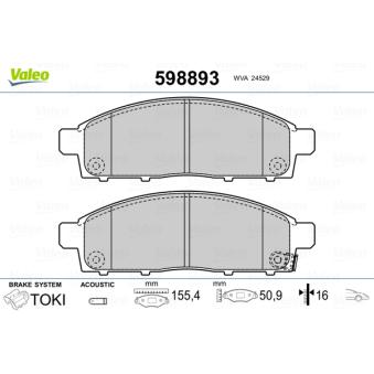 Jeu de 4 plaquettes de frein avant VALEO OEM 4605A284