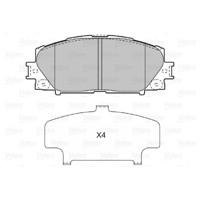 Jeu de 4 plaquettes de frein avant VALEO 598896 - Visuel 1