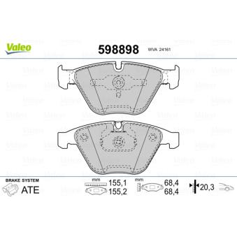 Jeu de 4 plaquettes de frein avant VALEO OEM 6776161