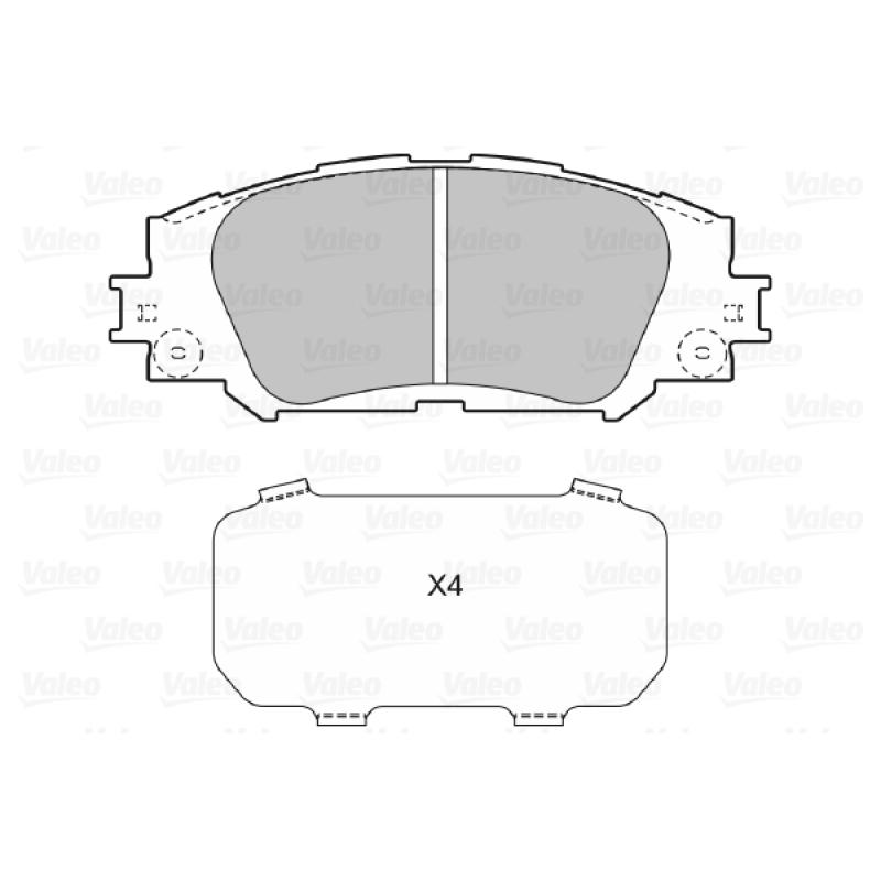 Jeu de 4 plaquettes de frein avant VALEO 598943 - Visuel 1