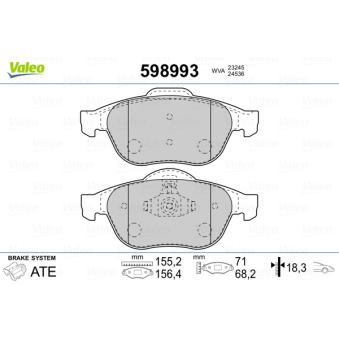 Jeu de 4 plaquettes de frein avant VALEO OEM 8660004734