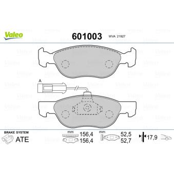 Jeu de 4 plaquettes de frein avant VALEO OEM 77363321