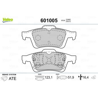 Jeu de 4 plaquettes de frein arrière VALEO OEM BPYK2648Z