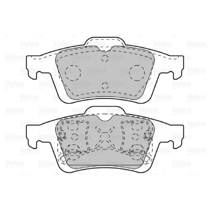 Jeu de 4 plaquettes de frein arrière VALEO 601005 - Visuel 1
