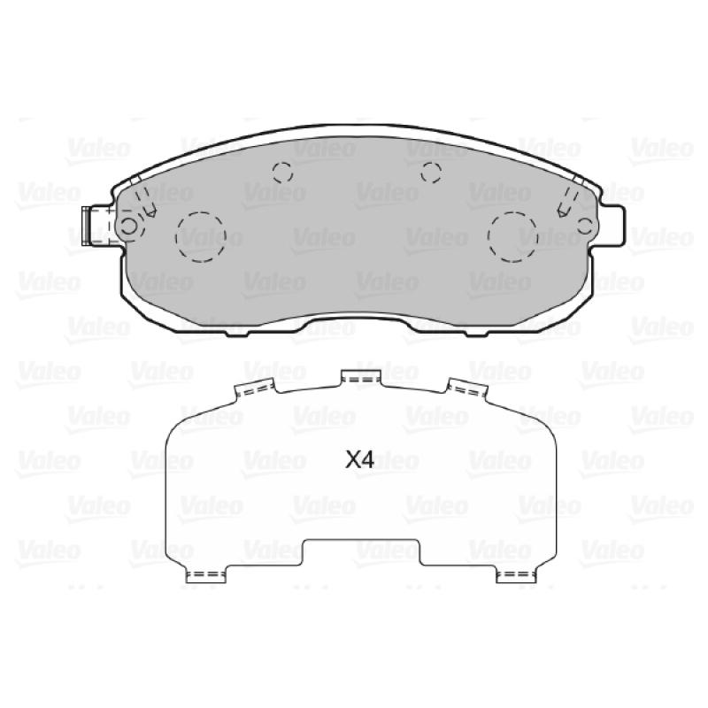 Jeu de 4 plaquettes de frein avant VALEO 601013 - Visuel 1
