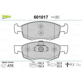 Jeu de 4 plaquettes de frein avant VALEO OEM 4106000Q0C
